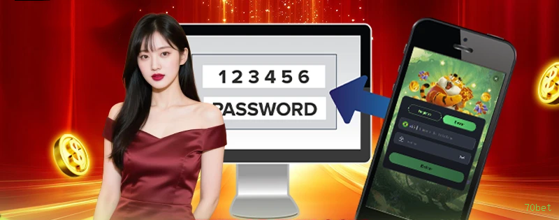 Imagem promocional da 70bet mostrando a plataforma e suas vantagens